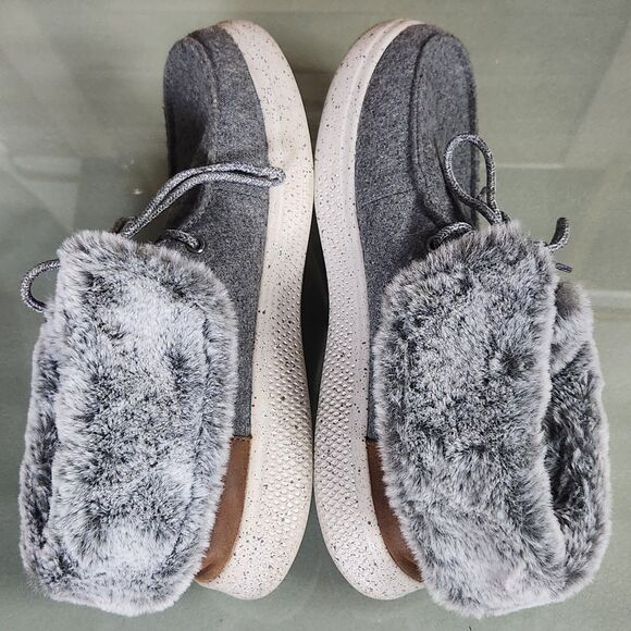 BOBS by Skechers Womens Gray Faux Fur Lined Slippers Shoes Size US 9.5 EU 39.5 - Picture 8 of 12